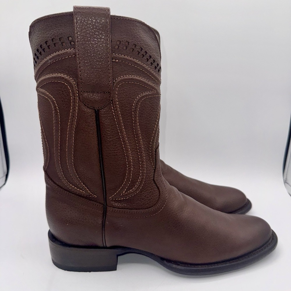 Wild‎ West Roper Boots Men's Size 9 EE Wide Brown Cowhide Leather - Picture 5 of 16